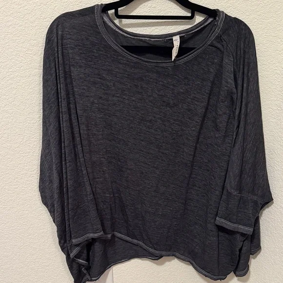 Free People Movement Charcoal Gray Women's Relaxed Blouse - Picture 1 of 3